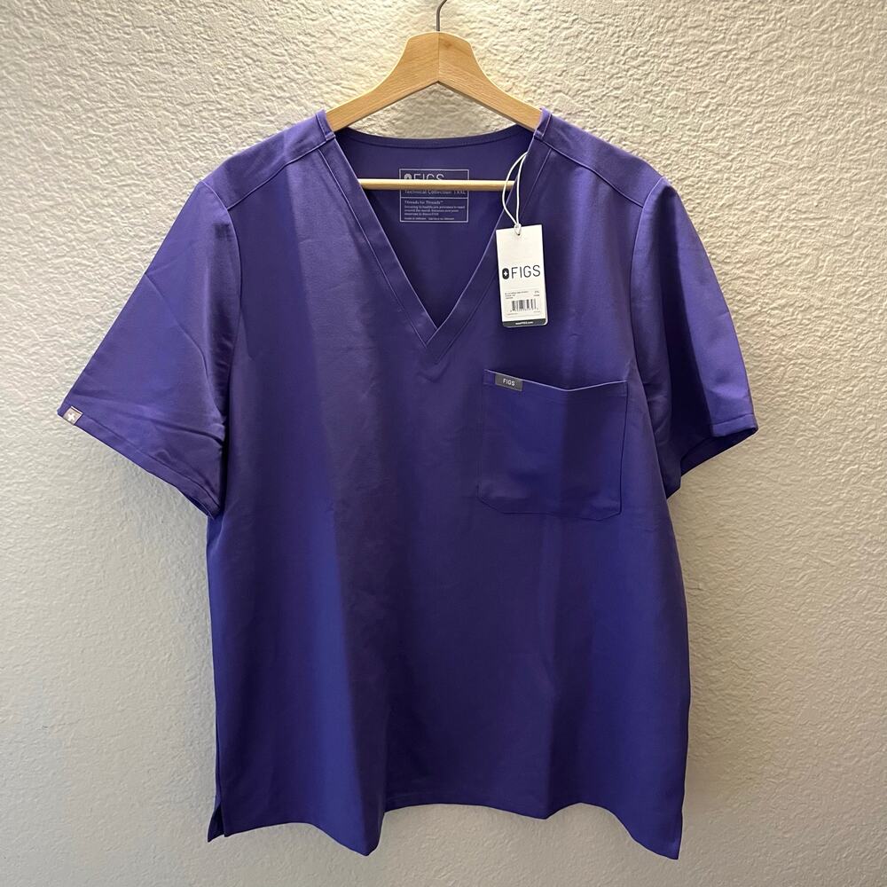 NWT RARE FIGS Catarina One Pocket Scrub Top Purple 2XL Amethyst Medical Nurse